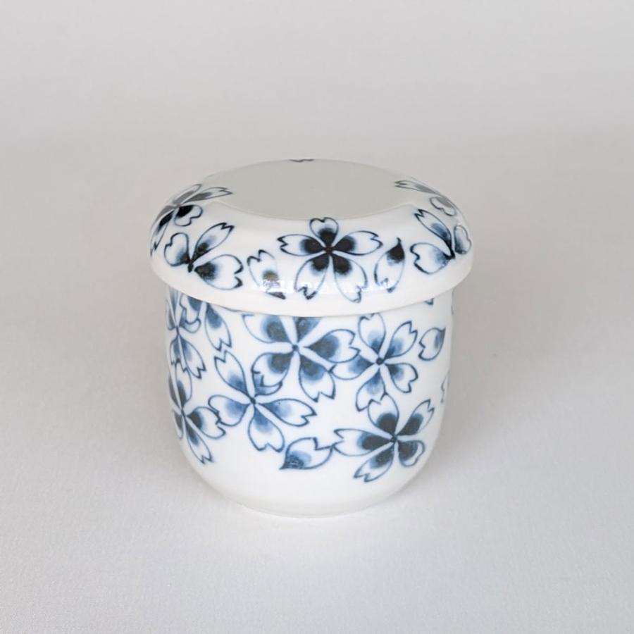 蒸し碗 茶碗蒸し 碗蒸し 器 蓋付き 桜づくし【 焼板付 染付 】 美濃焼
