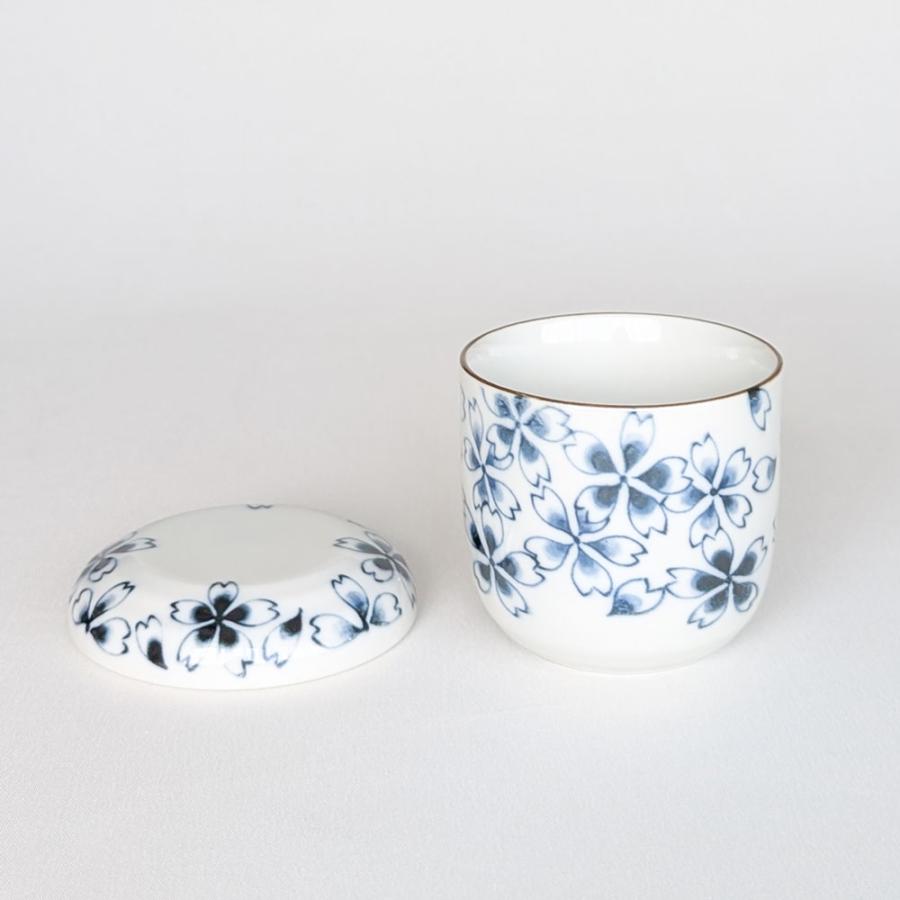 蒸し碗 茶碗蒸し 碗蒸し 器 蓋付き 桜づくし【 焼板付 染付 】 美濃焼