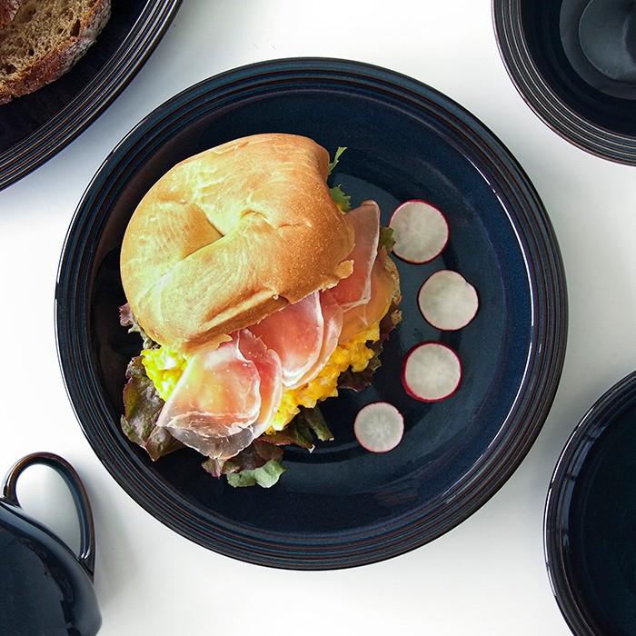 ストリームライン フォールズブルー 24cm プレート　おしゃれ カフェ食器 パスタ皿 ワンプレート ランチプレート 洋食器 和食器 美濃焼 | 