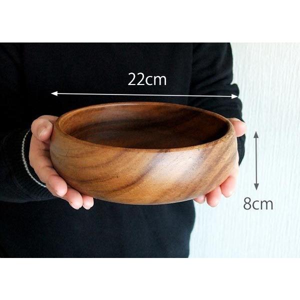 木製 大きめ 丸型ボウル 木製 食器 アカシア 丸型 ボウル 20cm サラダボウル お菓子鉢 大鉢
