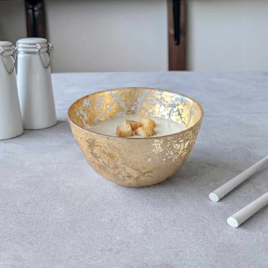 ラーラ ラーラボウル 14cm ゴールド ガラス ボウル 中鉢 サラダボウル