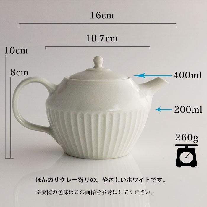 しのぎティーポット ホワイト おしゃれ 北欧 陶器 洋食器 急須 美濃焼 d001 みのさららヤフー店 通販 Yahoo ショッピング