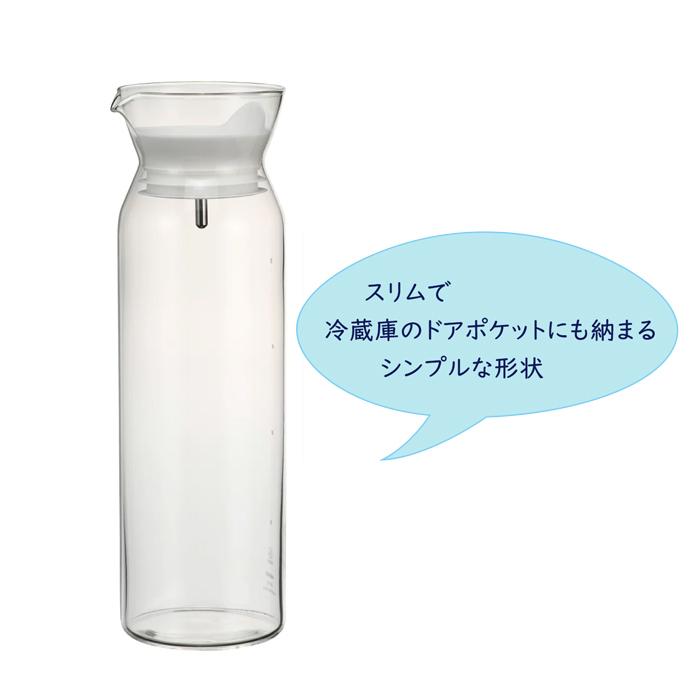 ハリオ Hario 卓抜 ウォーターピッチャー 冷水筒 冷蔵庫ポケット ポット 実用容量 スリム ジャグ ガラス 900ml Wpc 90 W
