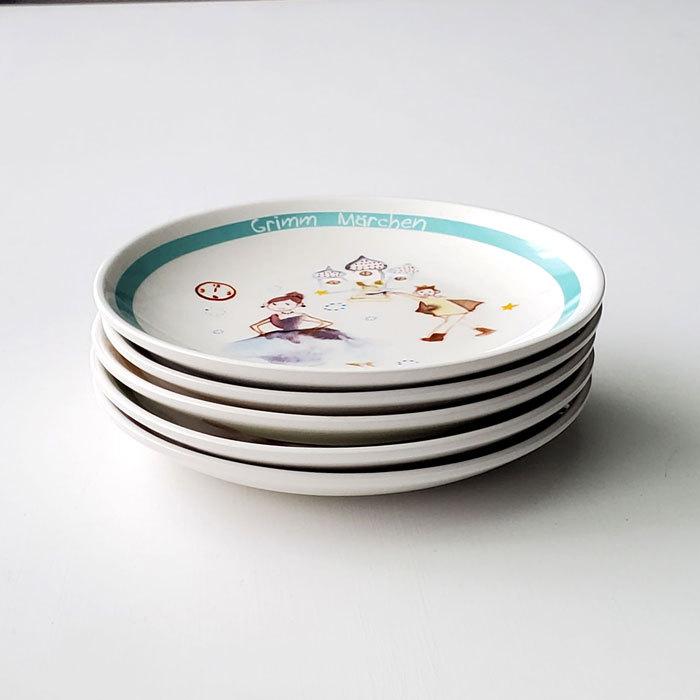 食器 陶器 皿 セット グリム童話 小皿 5枚 13cm おしゃれ 北欧 取り皿