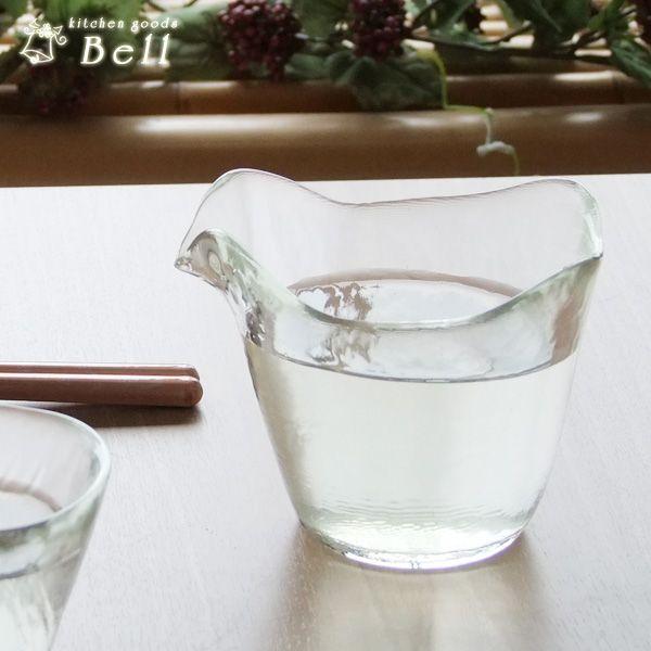 ADERIA 手作り 津軽びいどろ 冷酒 熱燗兼用 片口酒器 クリア 実用容量