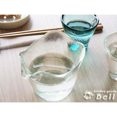 ADERIA 手作り 津軽びいどろ 冷酒 熱燗兼用 片口酒器 クリア 実用容量