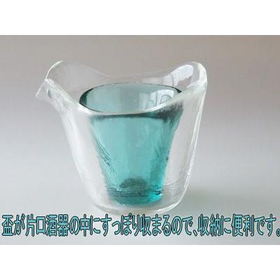 ADERIA 手作り 津軽びいどろ 冷酒 熱燗兼用 天開 盃 クリア 90cc