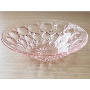 ADERIA 手作り 庄内クラフト 中鉢 デザート コーラルピンク ガラス製器
