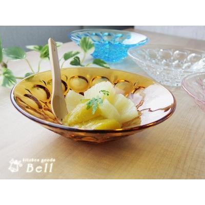 ADERIA 手作り 庄内クラフト 中鉢 デザート アンバー ガラス製器