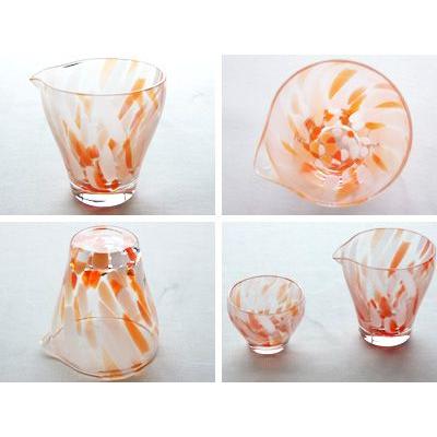 ADERIA 津軽びいどろ ふくら 片口酒器 みかん オレンジ 満水260cc