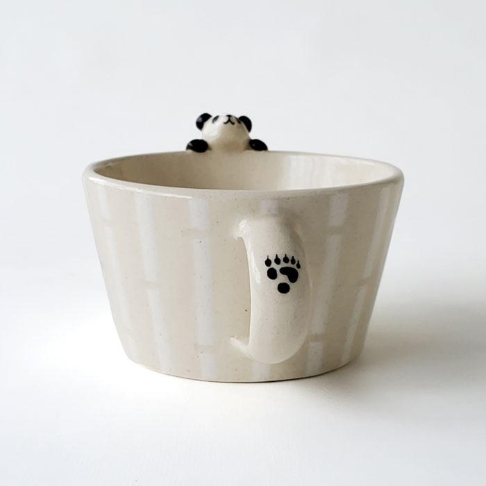 ま工房 パンダ スープカップ 陶器 おしゃれ 手作り おもしろ かわいい