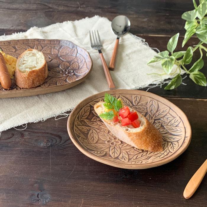 取り皿 和食器 取り皿 おしゃれ リーフ 丸皿 ウッディ カフェ風 花柄 デザート