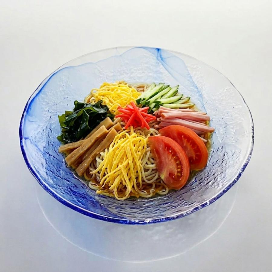 そば食器 2人 ざるそば セット 食器 潮騒 ガラス そうめん 麺皿2枚