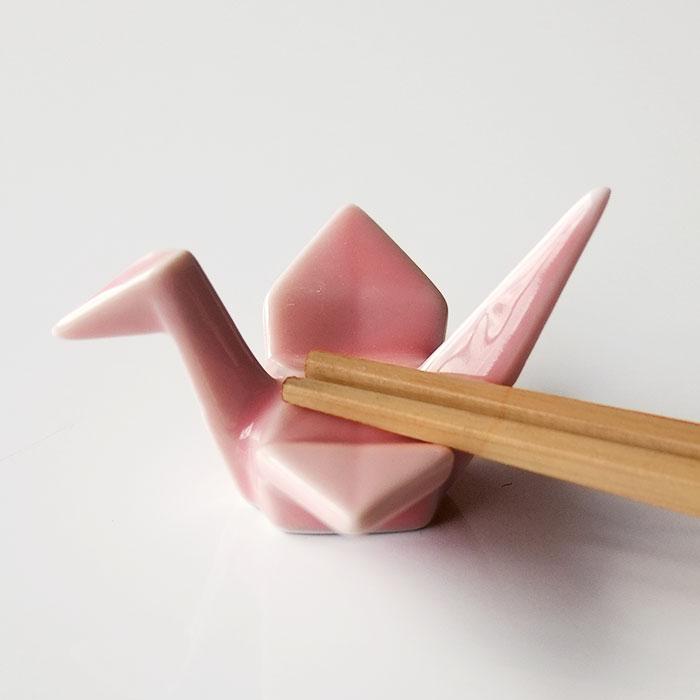折り鶴 箸置き ピンク 単品売り レスト 引き出物 お祝い 縁起物 日本製