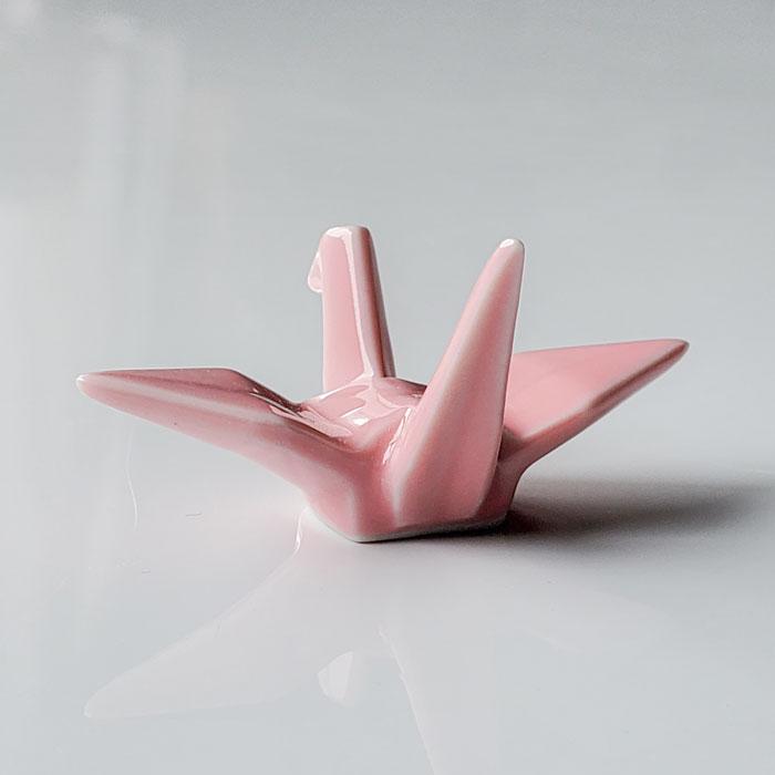折り鶴 箸置き ピンク 単品売り レスト 引き出物 お祝い 縁起物 日本製
