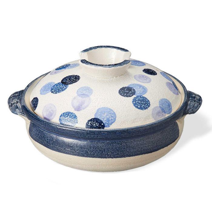 土鍋 8号 水玉深鍋 日本製 おしゃれ 2人用〜3人用 送料無料 ギフト
