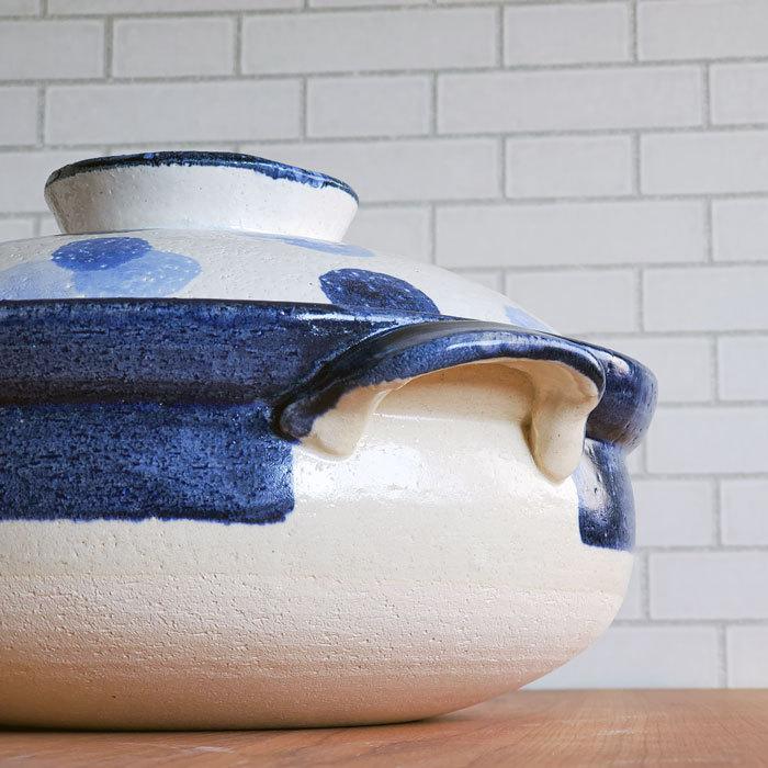 土鍋 9号 水玉 深鍋 おしゃれ 日本製 萬古焼 送料無料 ギフト 4〜5人用