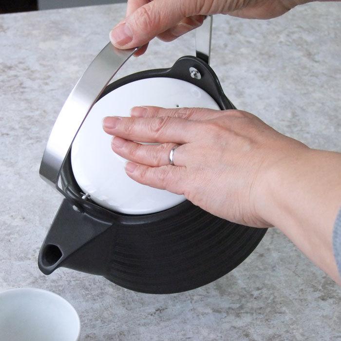 ケトル IH対応 陶器製 ブラック 1.5L セラミックケトル  THERMATEC 煎じ やかん 土瓶の画像
