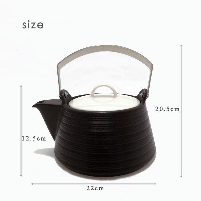 ケトル IH対応 陶器製 ブラック 1.5L セラミックケトル  THERMATEC 煎じ やかん 土瓶の画像