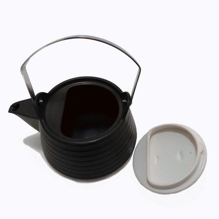 ケトル IH対応 陶器製 ブラック 1.5L セラミックケトル  THERMATEC 煎じ やかん 土瓶の画像