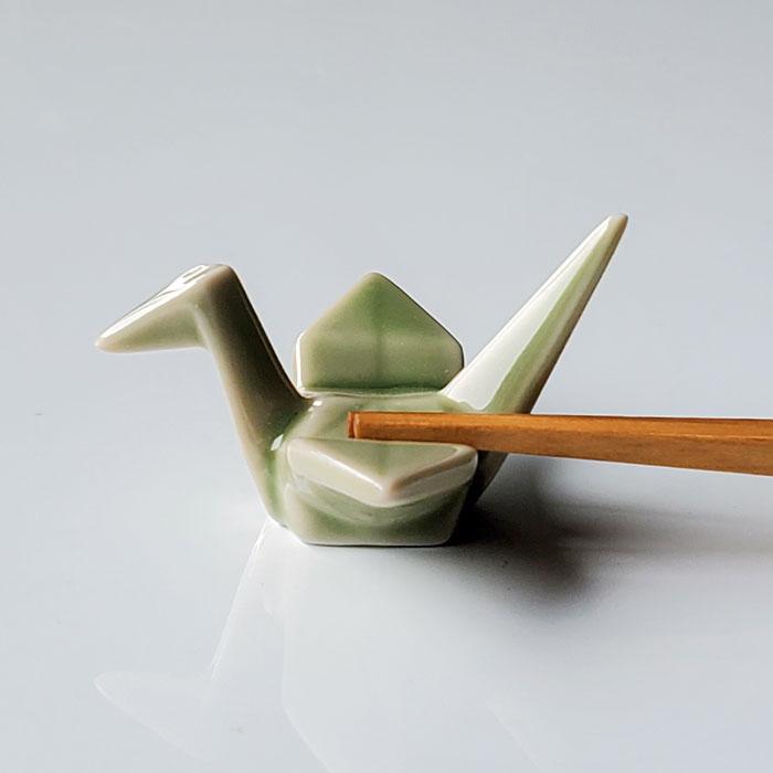 箸置き ヒワ 折り鶴 単品/陶器製/日本製 業務用食器 : みのさらら