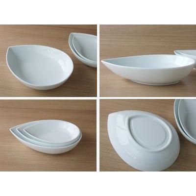 クイーンプログレしずく形23cm 浅ボール 白い食器 麺皿 麺鉢 : みの