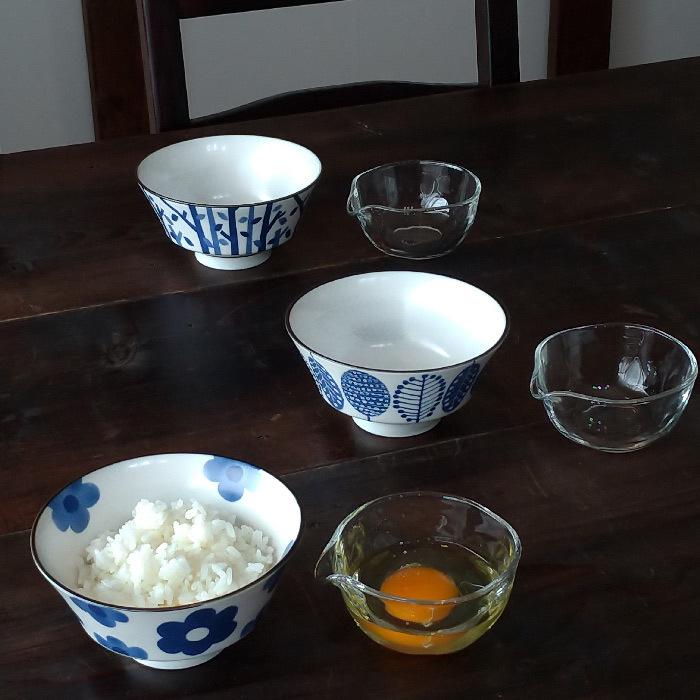 食器セット 卵かけご飯 3個セット 茶碗/3個 てびねり片口小鉢/3個 : み