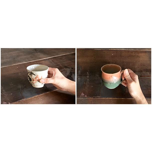 湯呑み マグカップ 2点セット くつろぎセット 2種類 おしゃれ 手造り