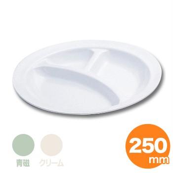 千羽鶴 No.52 丸ランチ皿（大）3ツ切 プラスチック 食器 皿 : キッチン