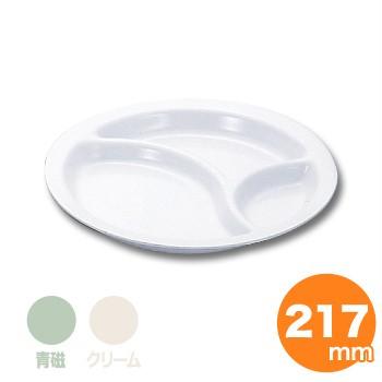 千羽鶴 No.56 丸ランチ皿新型3ツ切 プラスチック 食器 皿 : キッチン