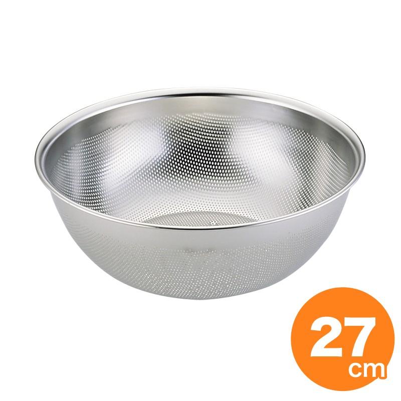 UK 18-8深型パンチボール（深型） 27cm パンチング ザル ボールザル UK 18-8手付深型パンチボール 27cm パンチング ザル : 厨房