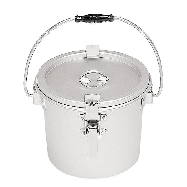 216-A シルバーアルマイト丸型一重クリップ付食缶6L : キッチングッズ