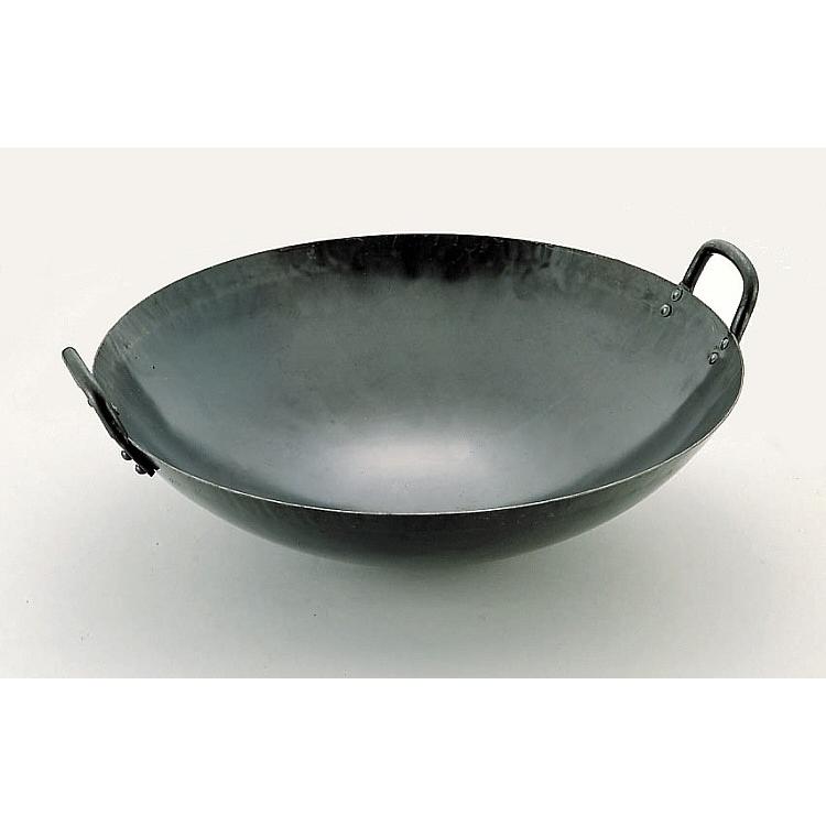 山田工業所 中華鍋 鉄製 日本製 両手 36cm打出し板厚1.6mm 日本製 山田工業所 鉄打ち出し中華鍋 両手 (板厚1.6mm) 36cm 中華料理