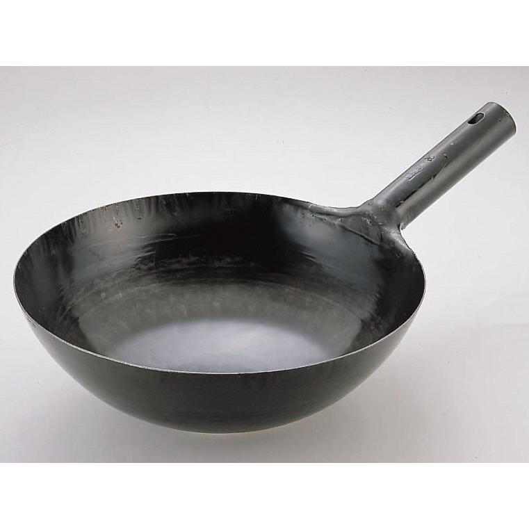 日本製 山田工業所 鉄打ち出し北京鍋 (板厚1.6mm)42cm 中華料理 チャーハン 炒め鍋 打出し 片手 鉄鍋 中華鍋