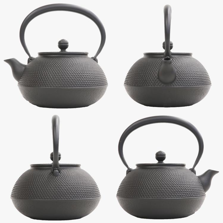 破損保証付き 南部鉄器 南部鉄瓶 岩鋳 平丸アラレ 9型 黒焼付 1.1L