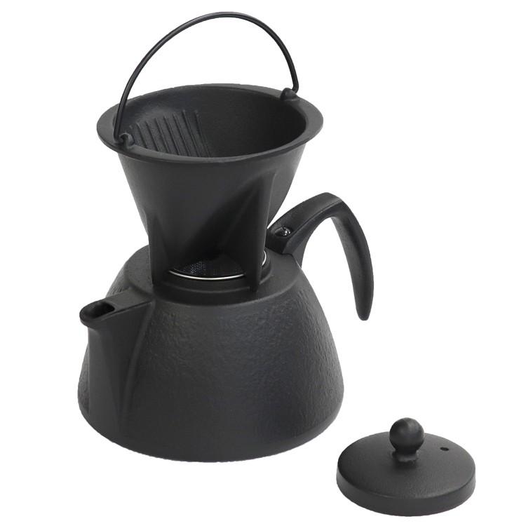 岩鋳（IWACHU） コーヒーポットセット ブラック 南部鉄器 日本製 IH
