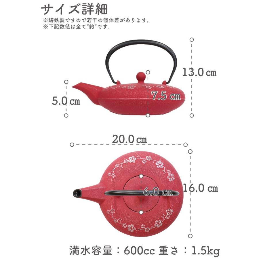 岩鋳（IWACHU） 急須 南部鉄器 ティーポット カラーポット 和さくら 銀