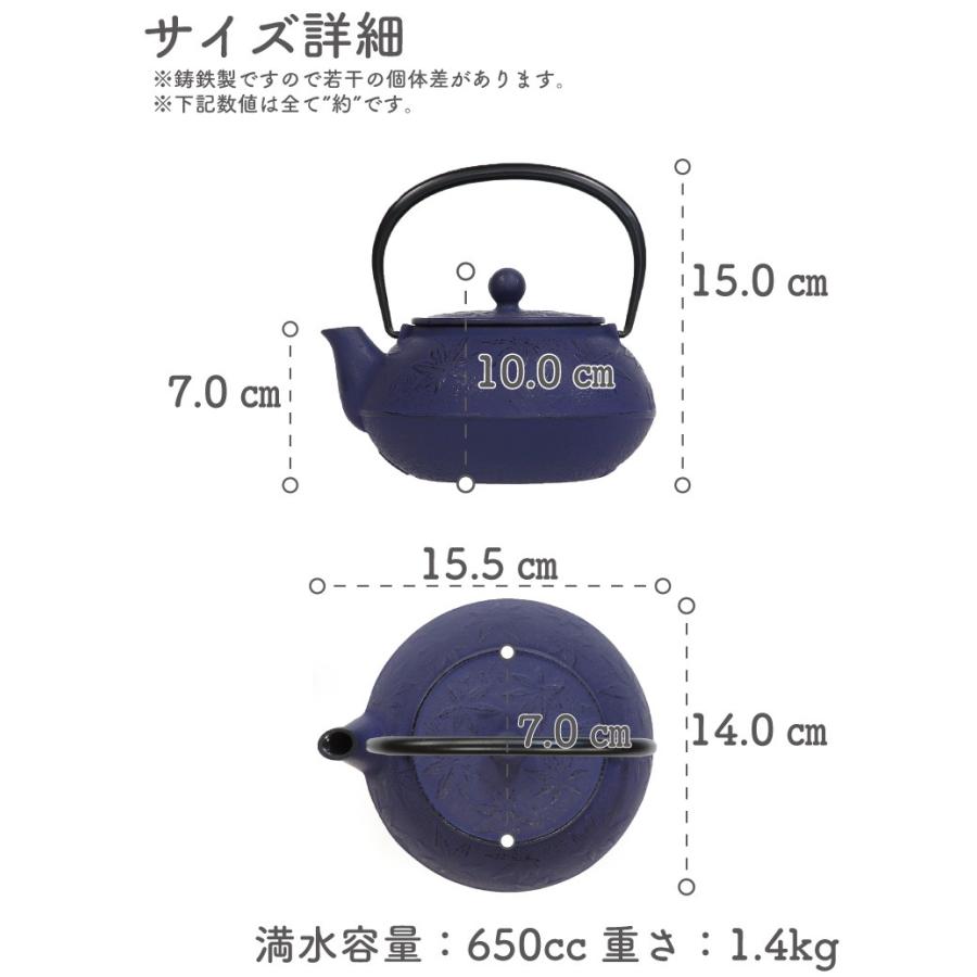 岩鋳（IWACHU） 急須 南部鉄器 ティーポット カラーポット 5型カエデ