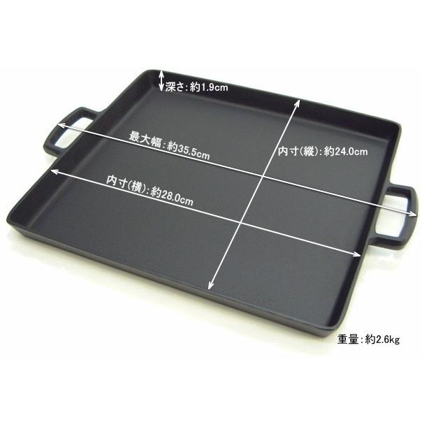 岩鋳（IWACHU） 焼肉プレート 南部鉄器 オイルプレート 小 (28×24cm