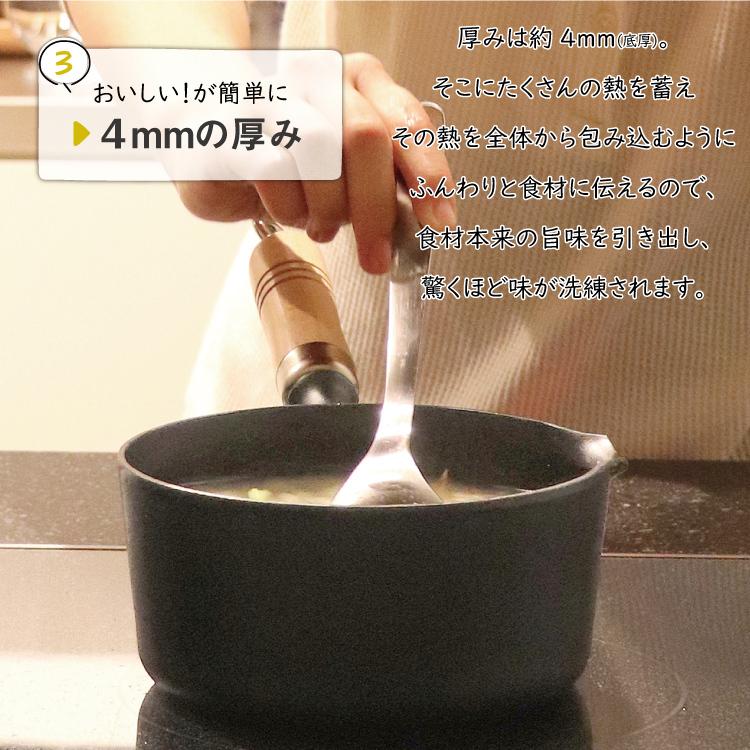 岩鋳（IWACHU） 片手鍋 南部鉄器 16cm 木柄付き ガラス蓋付き片手鍋