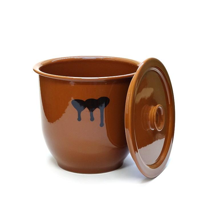 日本製 漬物容器 常滑焼 かめ 蓋付 5号 9.0L (陶器製) : キッチン