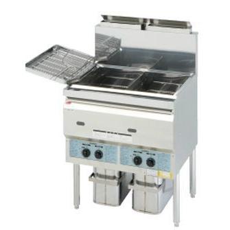 R7559　コメットカトウ　フライヤー　ガス式、2槽式　CF3-GA13W-L12　LPガス　2019年製　カード・PayPay利用可能 送料無料 新品 コメットカトウ フライヤーガス式W665*D600*H800 CF3