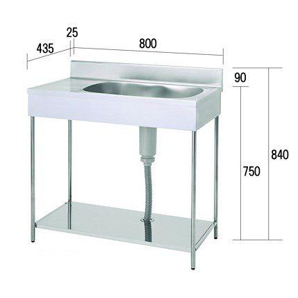 送料無料 新品 東製作所 ポータブル 1槽水切シンク 800*460*750 EKPM1