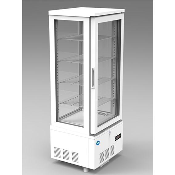 4面ガラス冷蔵ショーケース JCMS-98 ホワイト 通電確認済み 送料無料】新品！ジェーシーエム/JCM <br>4面ガラス冷蔵ショーケース