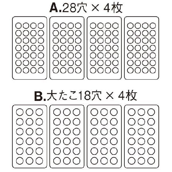 たこ焼き器 銅 ガス式たこ焼き器 4連セット 都市ガス A (28穴X4枚 4枚セット たこ焼き器 銅板28穴