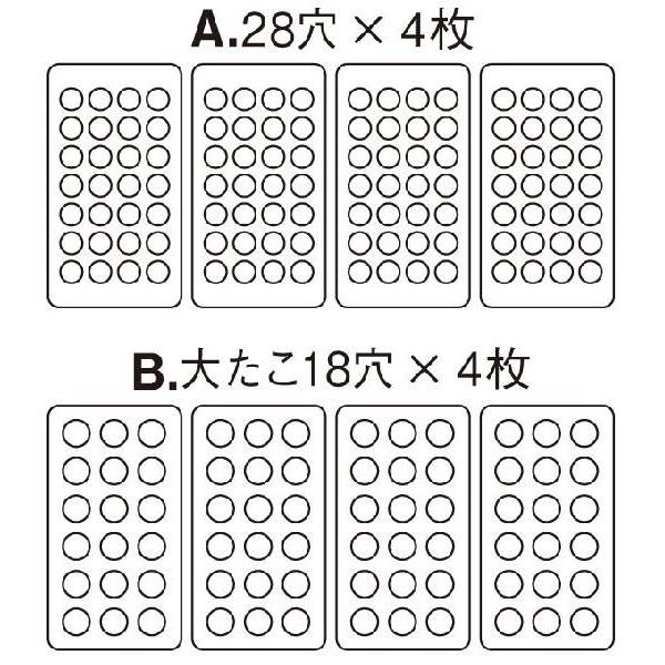 たこ焼き器 銅 ガス式たこ焼き器 4連セット プロパンガス Ｂ (18穴Ｘ4枚)（運賃別途）（km）｜kitchenmarket｜02