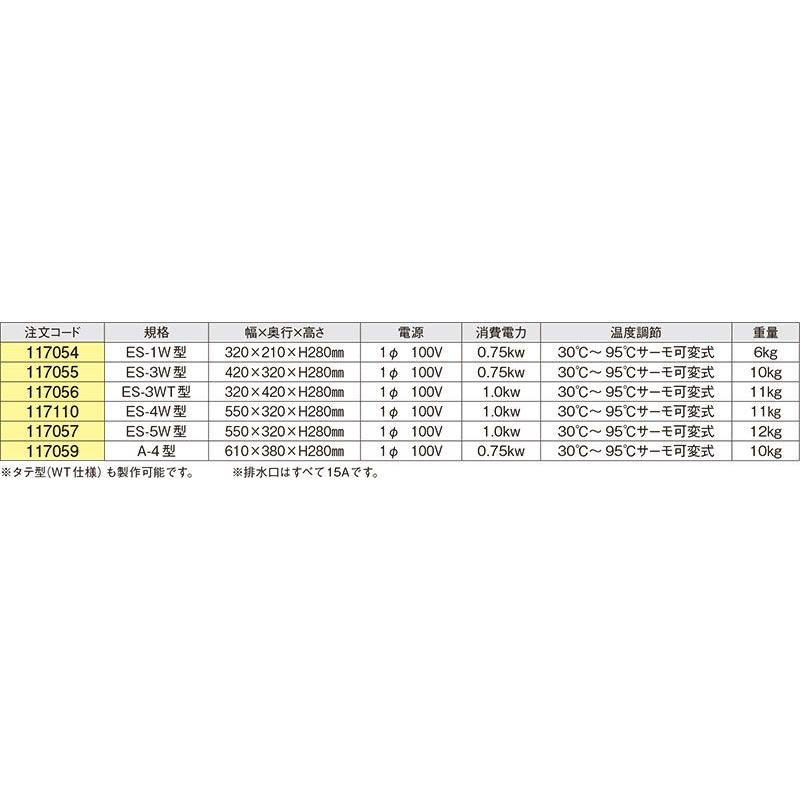 電気ウォーマー（卓上タイプ） ES-3WT型（km） : 業務用厨房機器