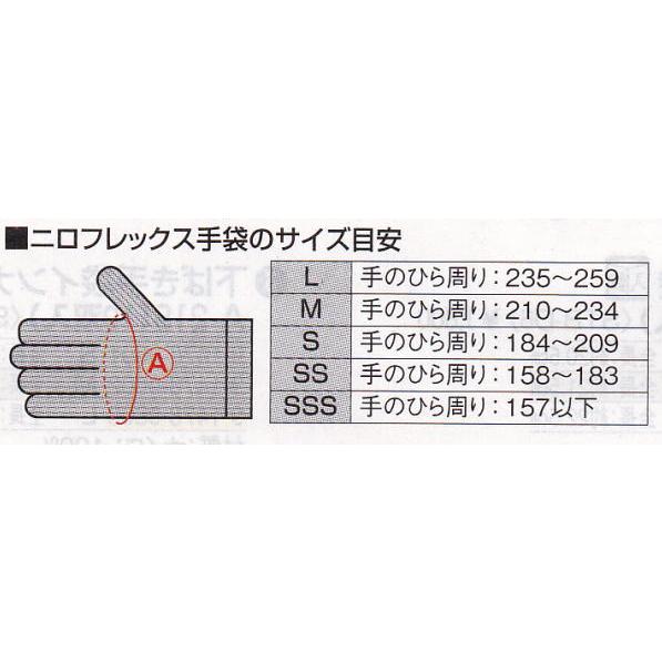 ニロフレックス ショート カフ付 メッシュ手袋 5本指（片手