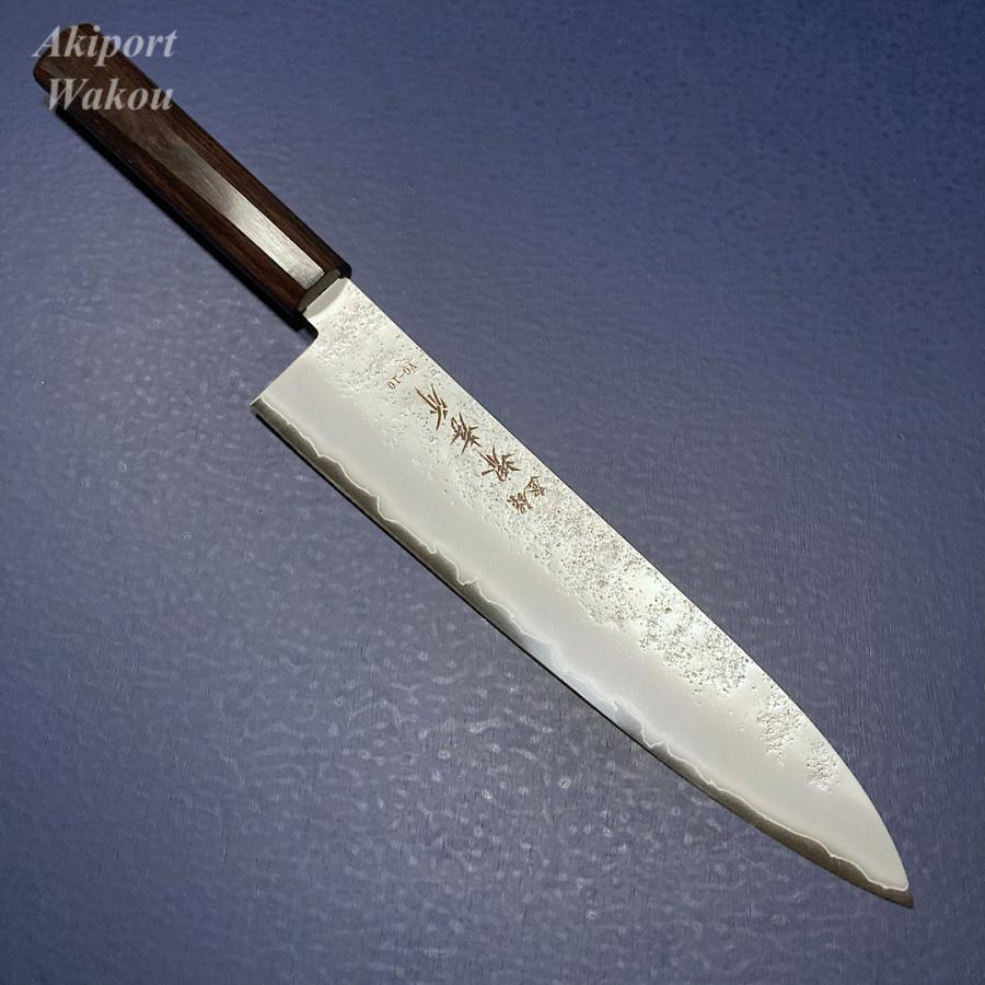堺孝行 牛刀 包丁 和牛刀 240mm V金10号 VG10 梨地仕上げ 黒檀柄 日本