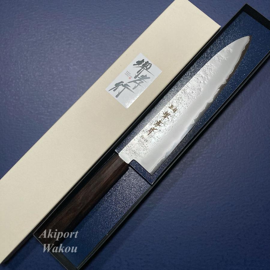 堺孝行 牛刀 包丁 和牛刀 240mm V金10号 VG10 梨地仕上げ 黒檀柄 日本